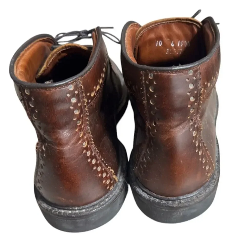 Allen Edmonds Bellevue Chukka Ankle Boots Men's 10 Brown Leather Brogue Outdoor